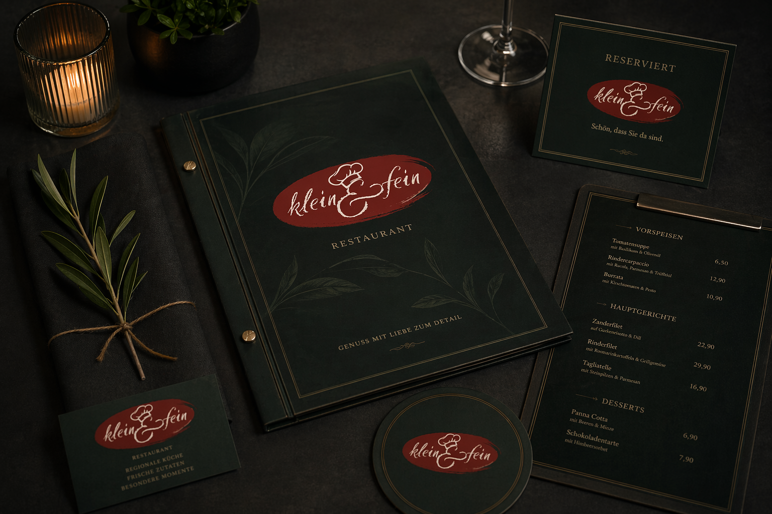 Branding Projekt Restaurant Klein & Fein von Digitale Alchemy