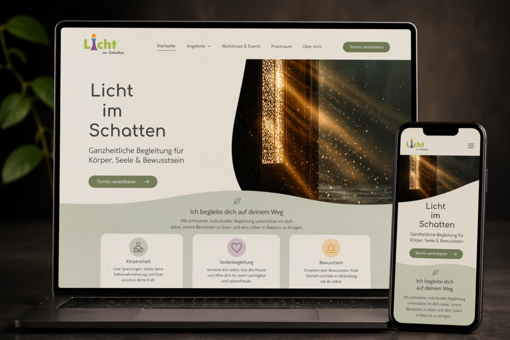 Webdesign Redesign für Praxis Licht im Schatten